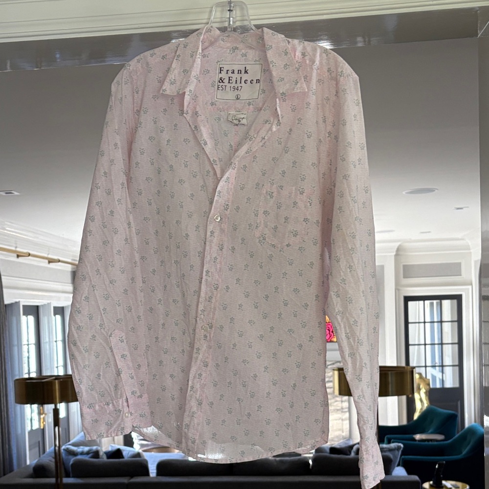 Frank & Eileen Light Pink Floral Shirt Barry